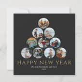 Nieuwjaar 10: Fotovierkant Gold Black Kaart (Voorkant)