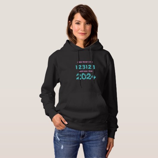 Nieuwjaar 123123 Gelukkig Nieuwjaar 2024 Hoodie (Voorkant volledig)