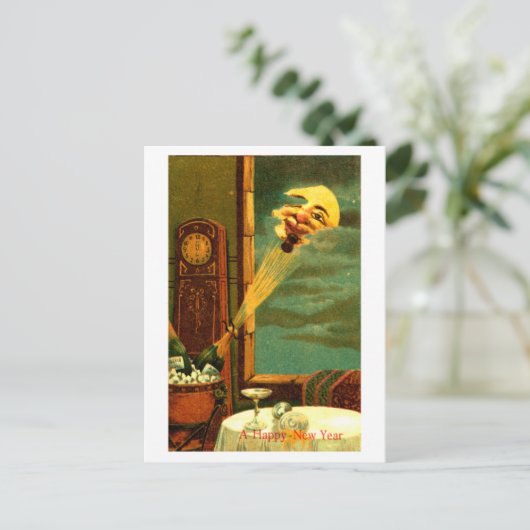 Nieuwjaar 1908 van Champagne Feestdagenkaart (Staand voorkant)