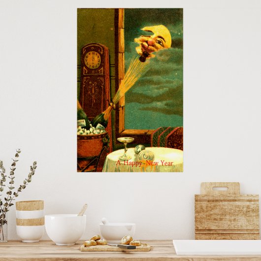 Nieuwjaar 1908 van Champagne Poster (Keuken)