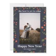 Nieuwjaar 1 Foto Botanische Holiday Holly Modern