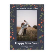 Nieuwjaar 1 Foto Botanische Holiday Holly Modern