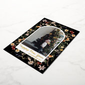 Nieuwjaar 1 Foto Waterverf botanische flora Folie Feestdagenkaart (Gedraaid)