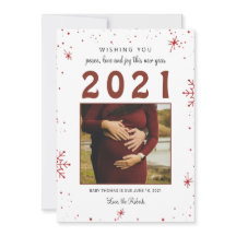 Nieuwjaar 2021 baby aankondiging sneeuwvlok schatt