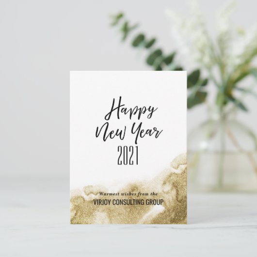 Nieuwjaar 2021 | Business Gold Abstract Feestdagenkaart (Staand voorkant)