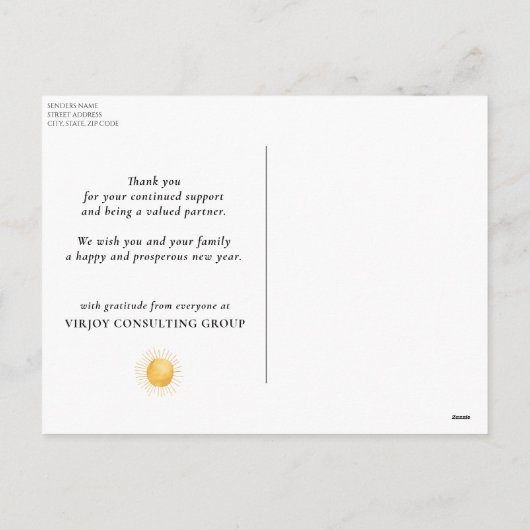 Nieuwjaar 2021 | Business Gold Abstract Feestdagenkaart (Achterkant)