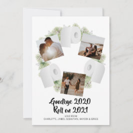 Nieuwjaar 2021 van het humor Corona-virus Feestdagenkaart