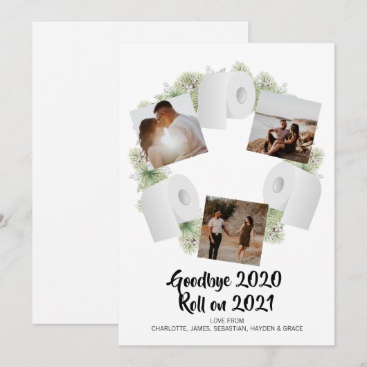 Nieuwjaar 2021 van het humor Corona-virus Feestdagenkaart (Voorkant / Achterkant)