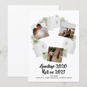 Nieuwjaar 2021 van het humor Corona-virus Feestdagenkaart