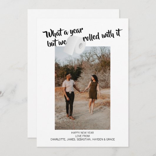 Nieuwjaar 2021 van het humor Corona-virus Feestdagenkaart (Voorkant / Achterkant)