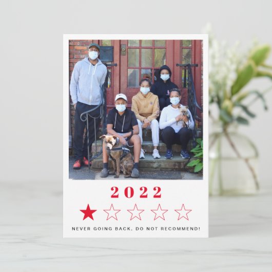 Nieuwjaar 2022 Foto's Red Holiday Kaart (Staand voorkant)