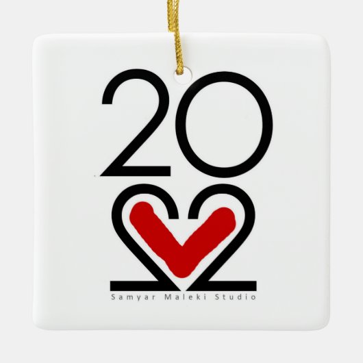 Nieuwjaar 2022 keramisch ornament (Voorkant)