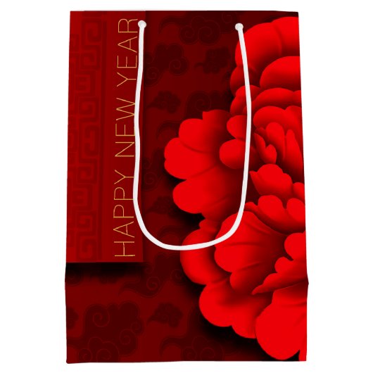 Nieuwjaar 2022 van Chinese tijger op papier Medium Cadeauzakje (Achterkant)