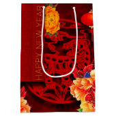 Nieuwjaar 2022 van Chinese tijgervolken op papier Medium Cadeauzakje (Achterkant)