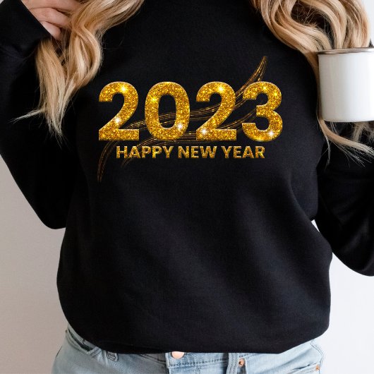 Nieuwjaar 2023 Gold Glitter Sparkle Gold Accent Trui