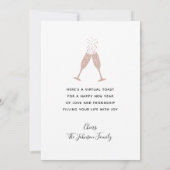 Nieuwjaar 2023 Roze Goud Metaalglitter Feestdagenkaart (Achterkant)