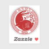 Nieuwjaar 2023 van het konijnenkonijnenhokje sticker (Vel)