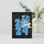 Nieuwjaar 2024 Cruise Vakantie Reizen Matching NYE Briefkaart (Staand voorkant)