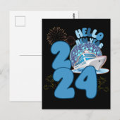 Nieuwjaar 2024 Cruise Vakantie Reizen Matching NYE Briefkaart (Voorkant / Achterkant)