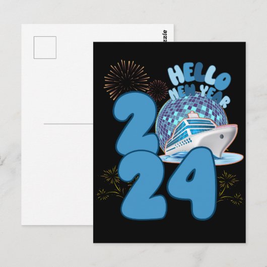 Nieuwjaar 2024 Cruise Vakantie Reizen Matching NYE Briefkaart (Voorkant / Achterkant)