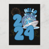 Nieuwjaar 2024 Cruise Vakantie Reizen Matching NYE Briefkaart (Voorkant)