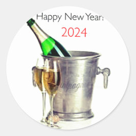 Nieuwjaar 2024 Envelope Seals Ronde Sticker