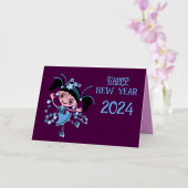 NIEUWJAAR 2024 GROET FOLIE FEESTDAGENKAART (Orchidee)