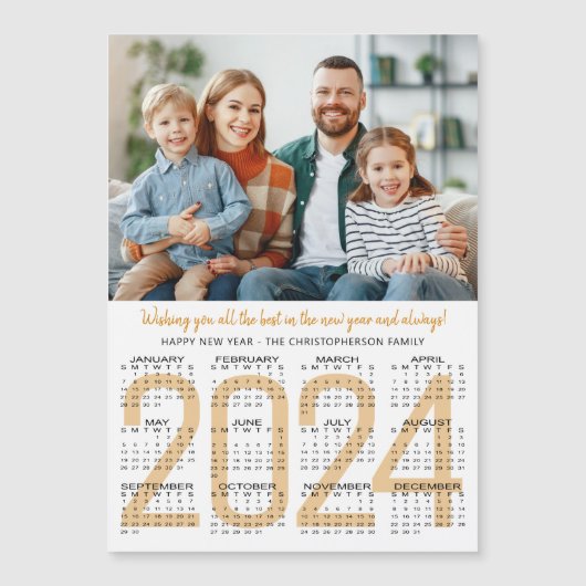 Nieuwjaar 2024 kalender foto aangepaste kleur (Voorkant)