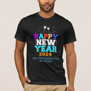 Nieuwjaar 2024 Vuurwerk Gelukkig Nieuwjaar Eve Par T-shirt