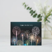 Nieuwjaar 2024 Vuurwerk Vakantie Briefkaart (Staand voorkant)