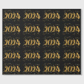 Nieuwjaar 2024 zwart inpakpapier (Vlak)