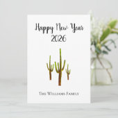 Nieuwjaar 2025 Cactus Feestdagenkaart (Staand voorkant)