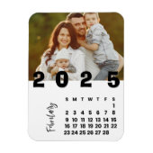 Nieuwjaar 2025 Februari Kalender Familiefoto Magneet (Verticaal)