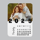 Nieuwjaar 2025 Februari Kalender Familiefoto Magneet