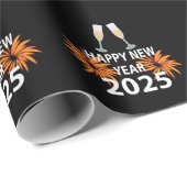 Nieuwjaar 2025 Gelukkig Nieuwjaar Cadeaupapier (Rol Hoek)