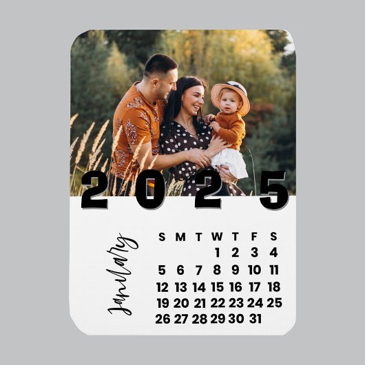 Nieuwjaar 2025 januari Kalender Familiefoto Magneet