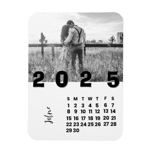 Nieuwjaar 2025 Juni Kalender Familiefoto Magneet (Verticaal)