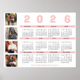 Nieuwjaar 2025 Kalender Familie Multi Photo Collag Poster