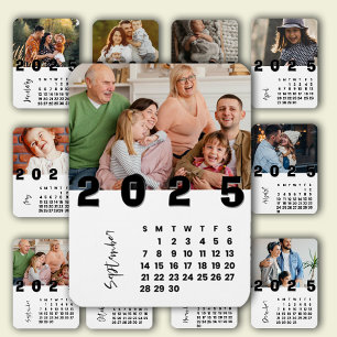 Nieuwjaar 2025 Kalender September Familiefoto Magneet