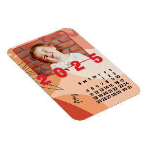 Nieuwjaar 2025 Maand van Mei Kalender Familiefoto Magneet