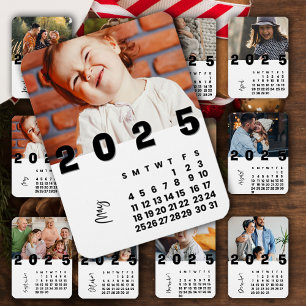 Nieuwjaar 2025 mei Kalender Familiefoto Magneet