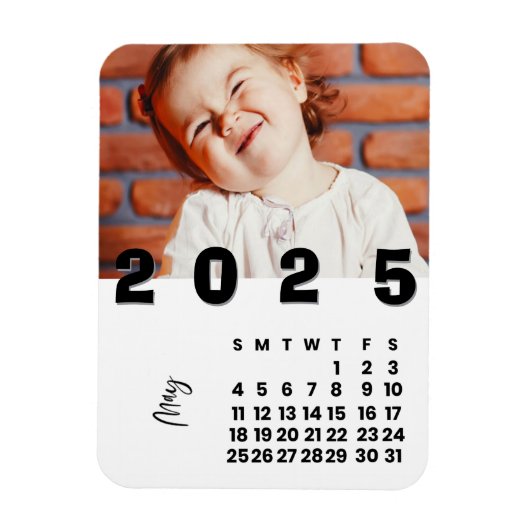 Nieuwjaar 2025 mei Kalender Familiefoto Magneet (Verticaal)