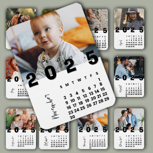 Nieuwjaar 2025 November maand Kalender Familiefoto Magneet