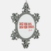 Nieuwjaar 2025 Red Quotes Tin Sneeuwvlok Ornament (Links)