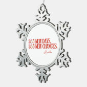 Nieuwjaar 2025 Red Quotes Tin Sneeuwvlok Ornament (Rechts)