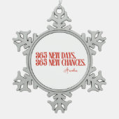 Nieuwjaar 2025 Red Quotes Tin Sneeuwvlok Ornament (Voorkant)