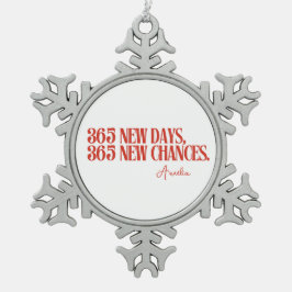 Nieuwjaar 2025 Red Quotes Tin Sneeuwvlok Ornament