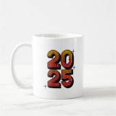 Nieuwjaar 2025 Retro Celebration Design Koffiemok (Links)