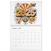 Nieuwjaar 2025 retro viering kalender (Feb 2027)