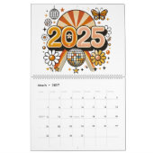 Nieuwjaar 2025 retro viering kalender (Mar 2027)